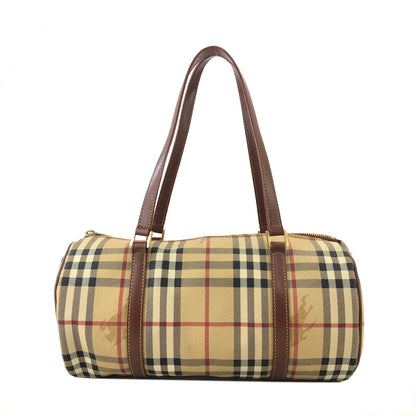 Burberry Nova Check Handbag Beige Vintage nwns72