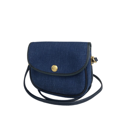 CELINE Blason Denim Small Shoulder bag Indigo Vintage x5cwtz