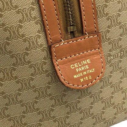 CELINE Macadam Blason Handbag Boston bag Beige Vintage 5s6c26