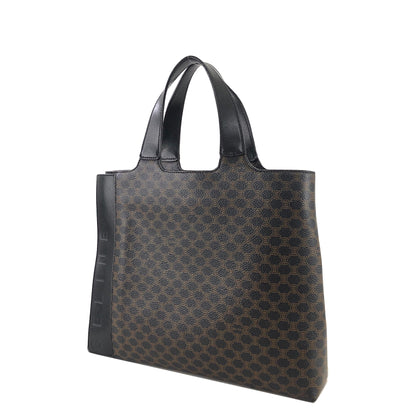 CELINE Macadam Logo Handbag Black Vintage v6cari