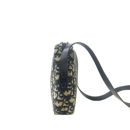 Christian Dior Trotter CD Logo 提花皮革單肩包 海軍藍 復古 gef6pa 