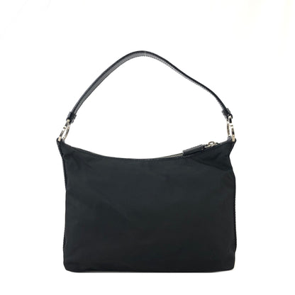 PRADA Triangle Logo Nylon Handbag Hobobag Black Vintage rd8vmt