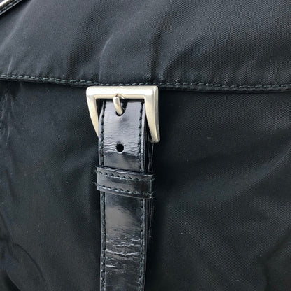 PRADA Triangle Logo Double Pocket Nylon Shoulder bag Black Vintage rnrirz