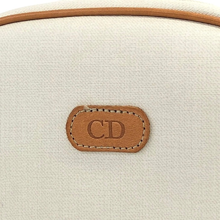 Christian Dior CD Logo PVC Leather Shoulder bag White Vintage 6nm3gs