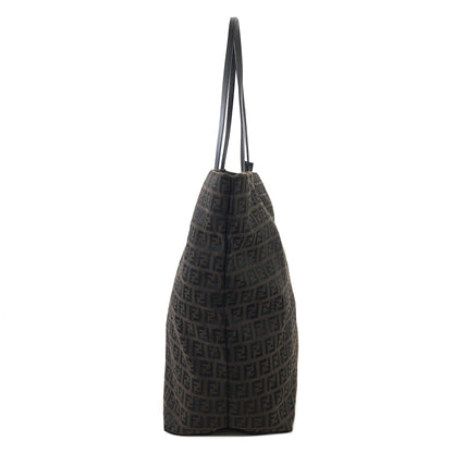 FENDI Zucchino  Canvas Handbag  Totebag Brown Vintage c343jc