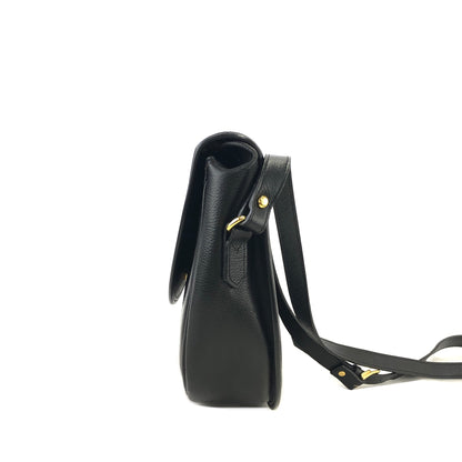 Yves Saint Laurent YSL Logo Leather Crossbody Shoulder bag Black Vintage 6bbpkn