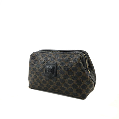 CELINE Macadam Blason PVC Leather Pouch Black Vintage irfd6i