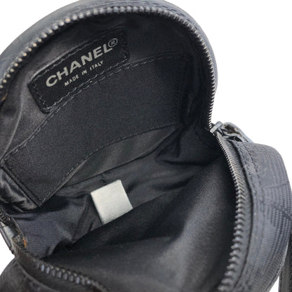 CHANEL New Travel Line Nylon Pouch Black Vintage jzz2pf