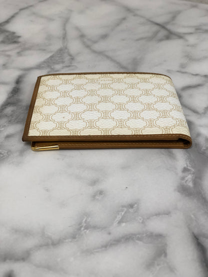 CELINE Macadam Folded Wallet White Vintage 2psvih