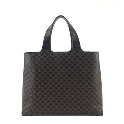 CELINE Macadam Logo Handbag Black Vintage v6cari