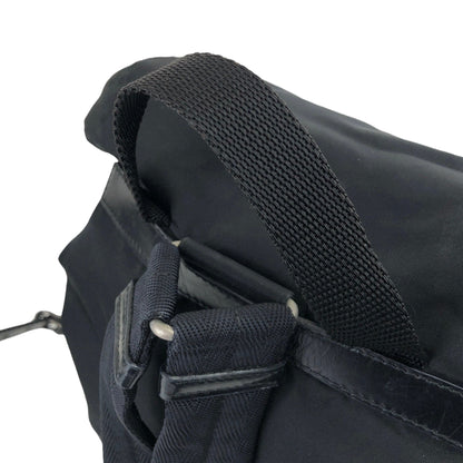 PRADA Triangle Logo Front Buckle Nylon Backpack Black Vintage vji7ea