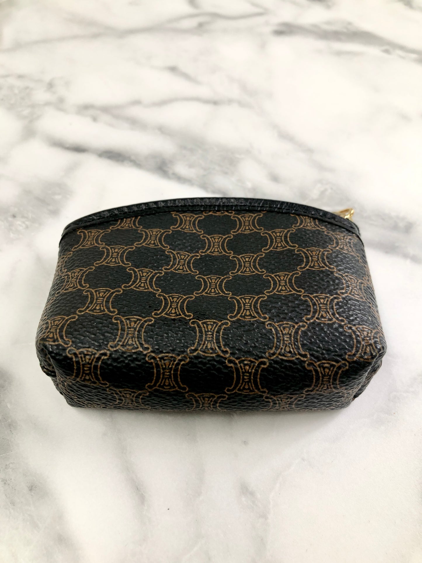 CELINE Macadam Blason Coin Purse Black Vintage uykhvv