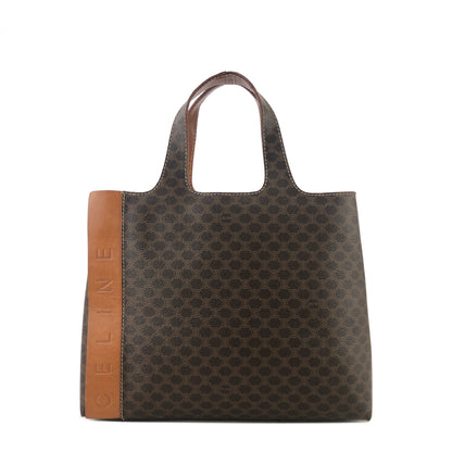 CELINE Macadam Logo Totebag Handbag Brown Vintage pwx4uh