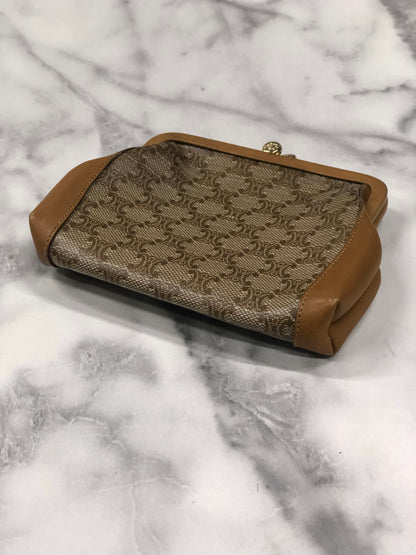 CELINE Macadam 皮革零錢包米色復古 bwp7wh 