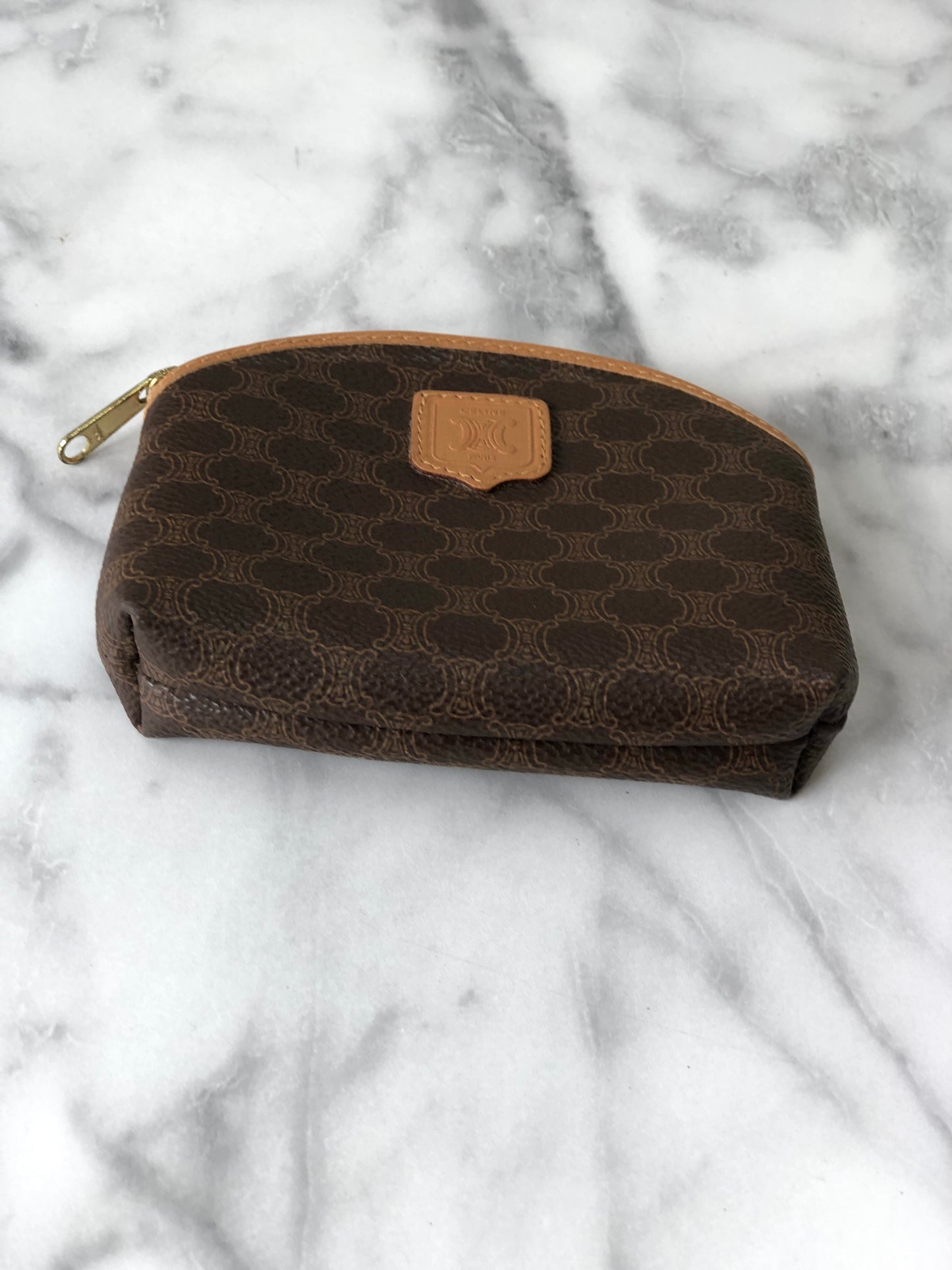 CELINE Macadam Pouch Brown Vintage s4h43y