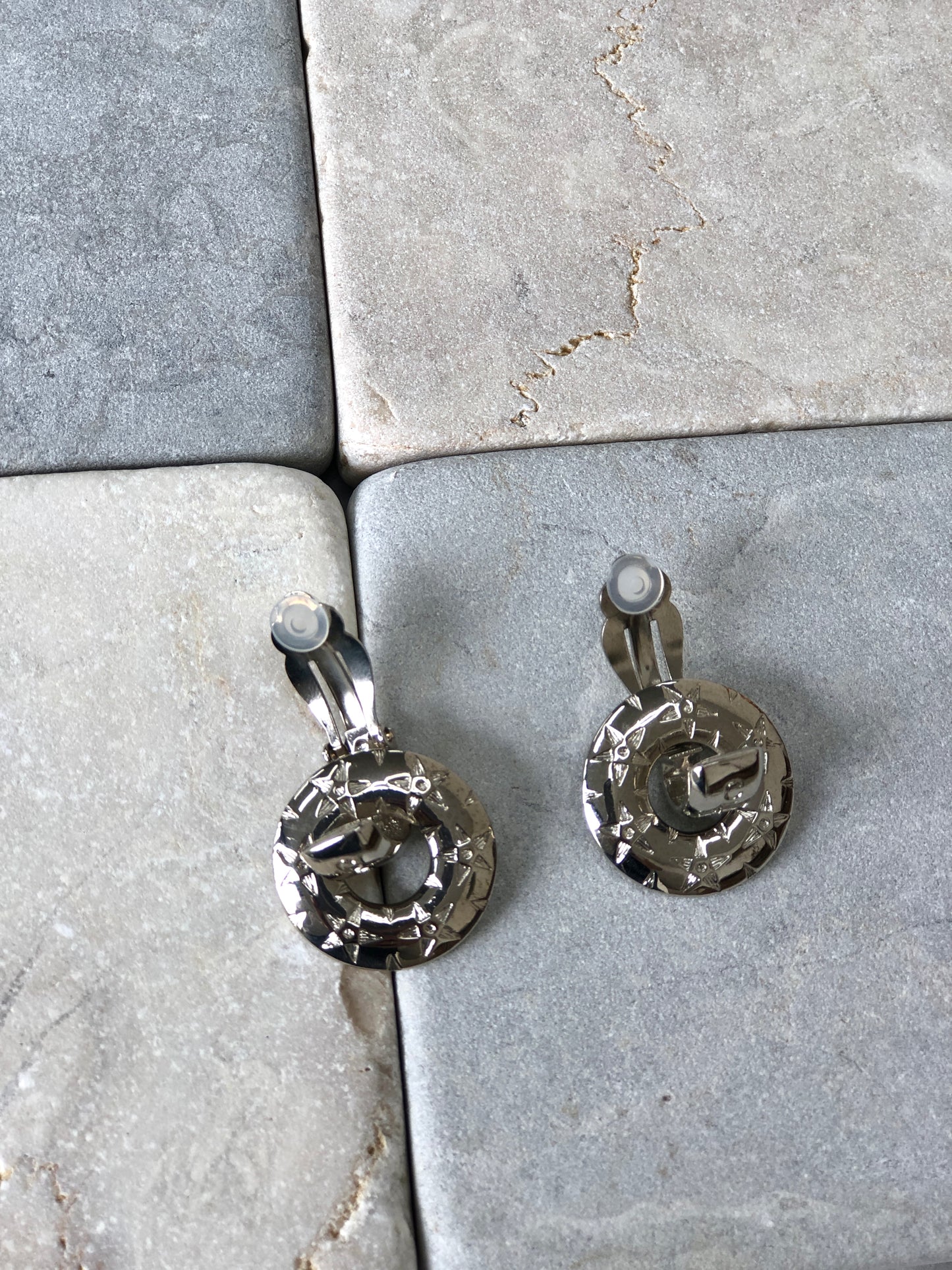 CELINE Earrings Silver Vintage wygxhn