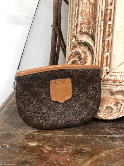 CELINE Macadam PVC 皮革零錢包棕色復古 hxf8is 