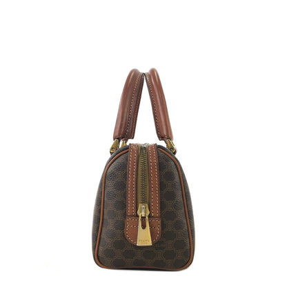 CELINE Macadam Two-way Small Boston bag Handbag Shoulder bag Brown Vintage zwy6zs