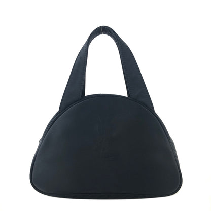 Yves Saint Laurent YSL Logo  Nylon Leather Handbag Black Vintage wx72aw