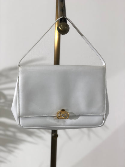 CELINE Triomphe 皮革手提包白色復古 stx6m7
