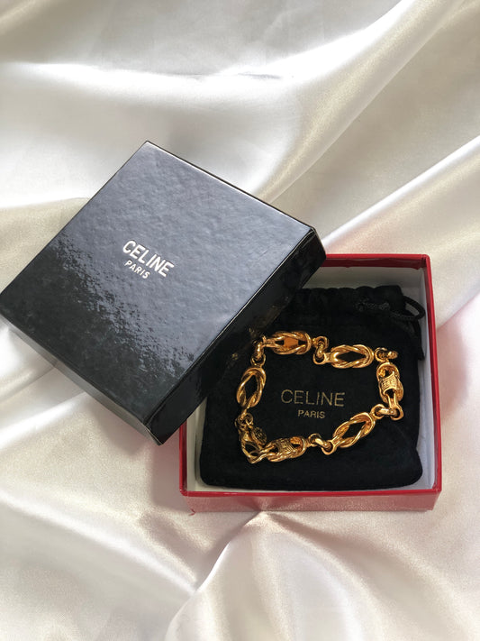 CELINE Triomphe Bracelet Gold Vintage yrm7ma