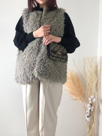 Christian Dior Trotter CD 標誌提花鏈單肩包 海軍藍 復古 5ku4iy