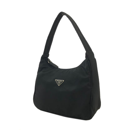 PRADA Triangle Logo Nylon Handbag Hobobag Black Vintage 7rgvu7