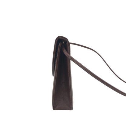 Yves Saint Laurent YSL Logo Leather Two-way Handbag Shoulder bag Brown Vintage 4de6fu