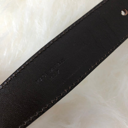 CELINE 馬車鱷魚壓花皮革腰帶棕色復古 rpydy6 