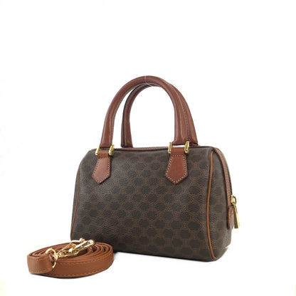 CELINE Macadam Two-way Small Boston bag Handbag Shoulder bag Brown Vintage zwy6zs