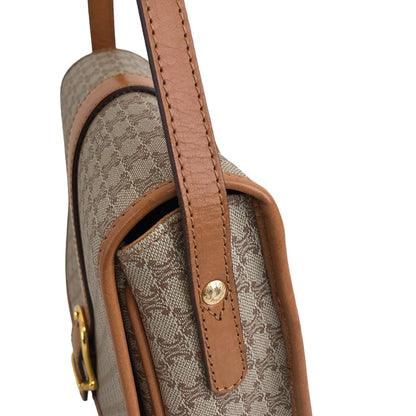 CELINE Macadam Front Buckle Flap Shoulder bag Beige Vintage xkvec3