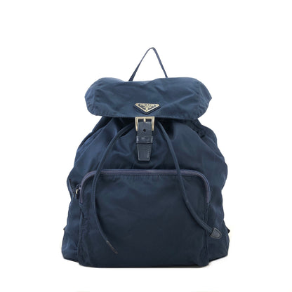 PRADA Triangle Logo Nylon Leather Backpack Navy Vintage 8jeijv