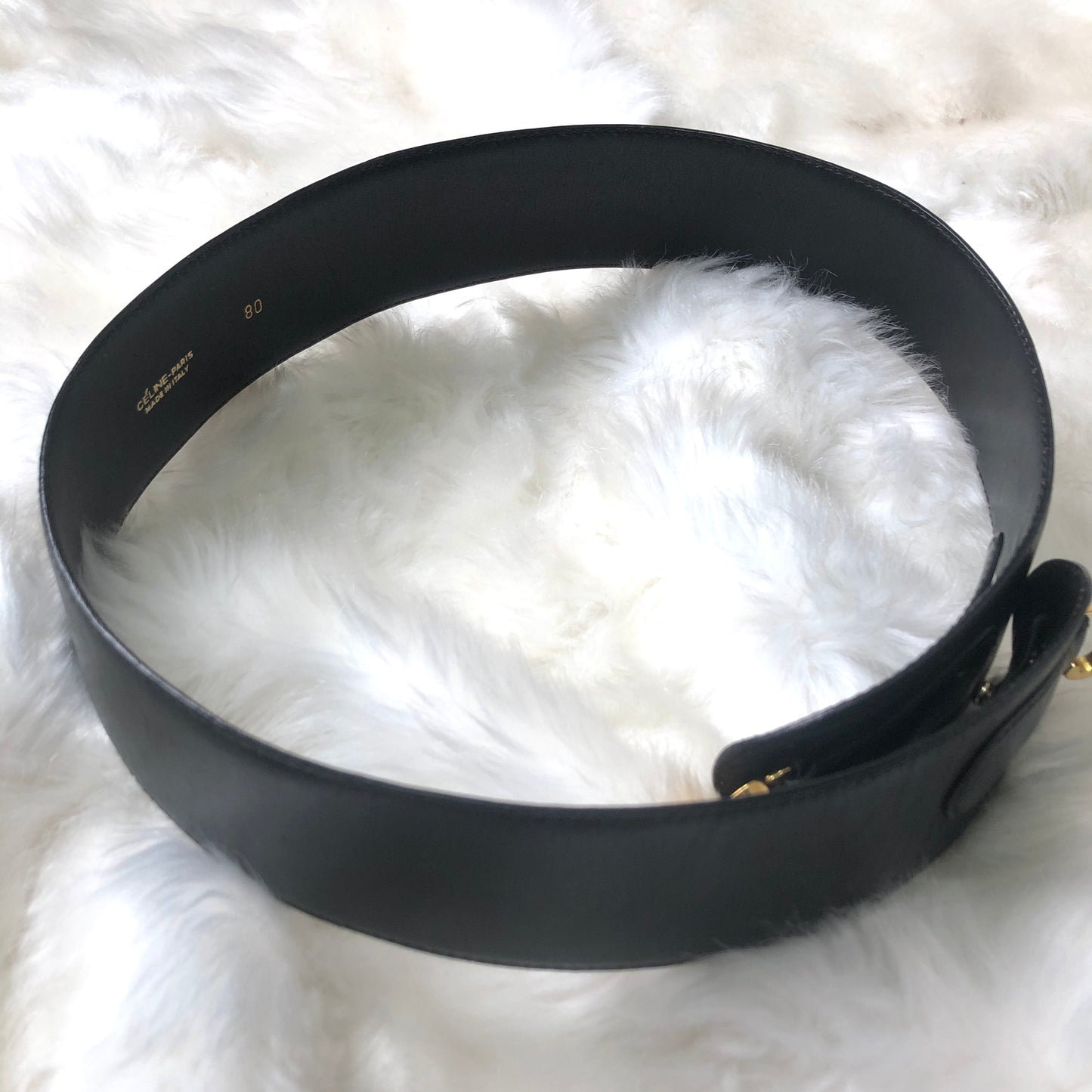 CELINE Triomphe Belt Black Vintage fvi2pj