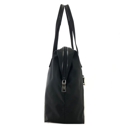 PRADA Triangle Logo Nylon Handbag Boston bag Black Vintage aki77w
