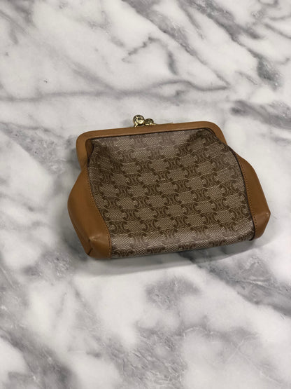 CELINE Macadam 皮革零錢包米色復古 bwp7wh 