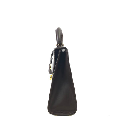 PRADA Metal Closure Leather Two-way Handbag Crossbody Shoulder bag Brown Vintage jejvki