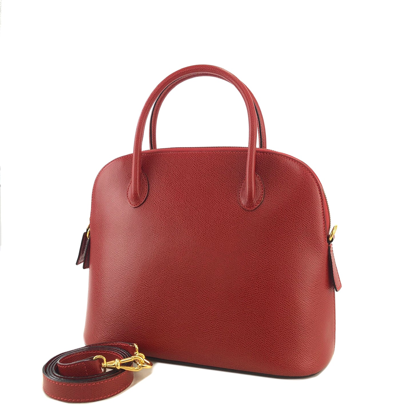 CELINE Leather Two-way Handbag Shoulder bag Red Vintage kpakv5