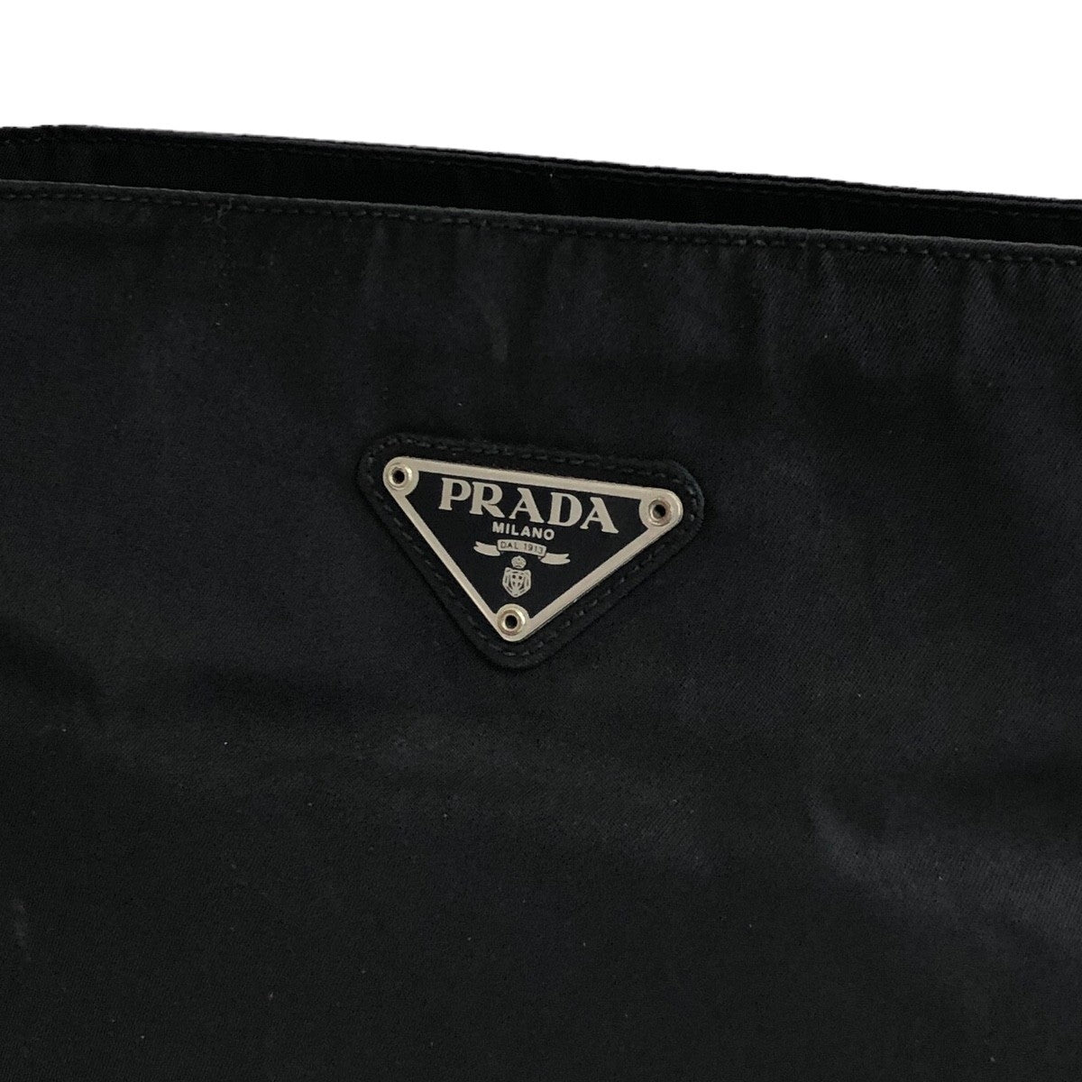 PRADA Triangle Logo Nylon Handbag Hobobag Black Vintage f6mnze