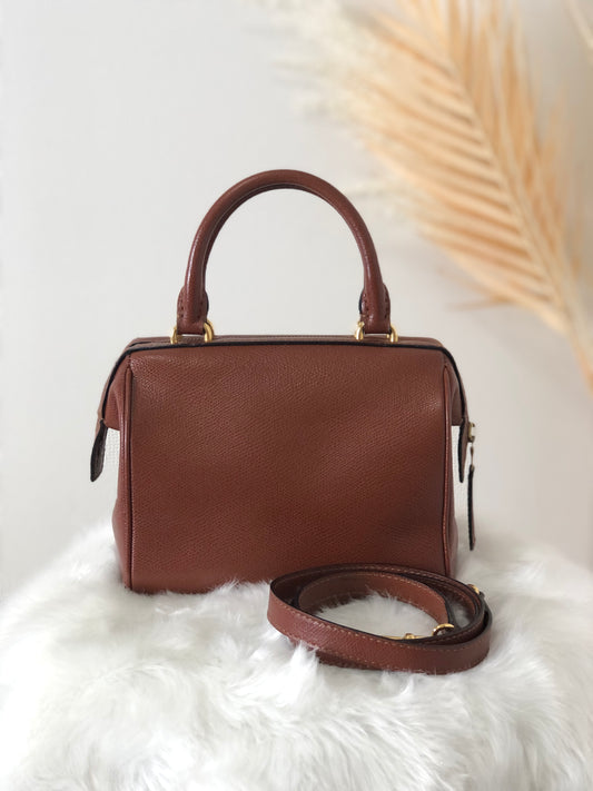 CELINE Leather Two-way Shoulder bag Boston bag Brown Vintage pvgswk