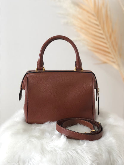 CELINE Leather Two-way Shoulder bag Boston bag Brown Vintage pvgswk