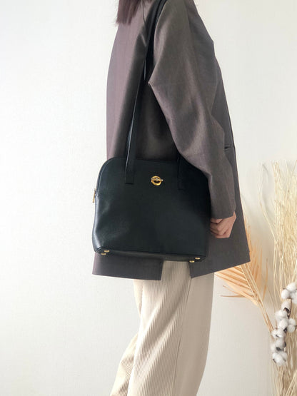 CELINE Toggle Clasp 皮革肩背包 黑色 復古 id5pnu 