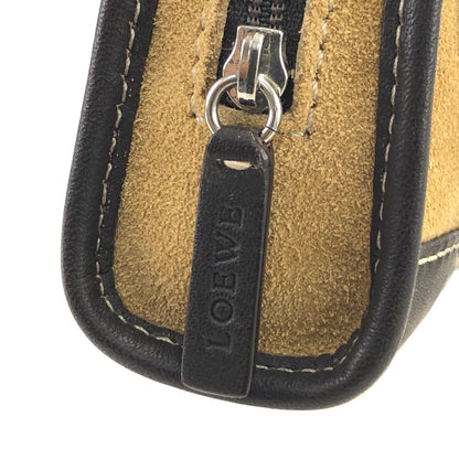 LOEWE Anagram  Suede Leather Handbag Shoulder bag Micro bag Beige Brown Vintage yt3sby