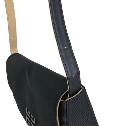 GIVENCHY Logo Canvas Leather Handbag Shoulder bag Black Vintage gbvuzi