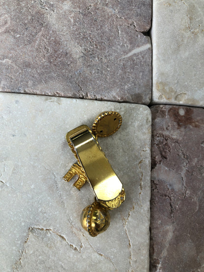 CELINE Starball Arc de Triomphe Charm Money Clip Gold Vintage yufikc
