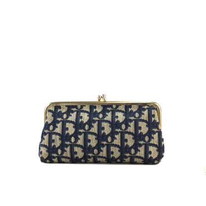 Christian DIor Trotter 提花手拿包 海軍藍 復古 rj622u