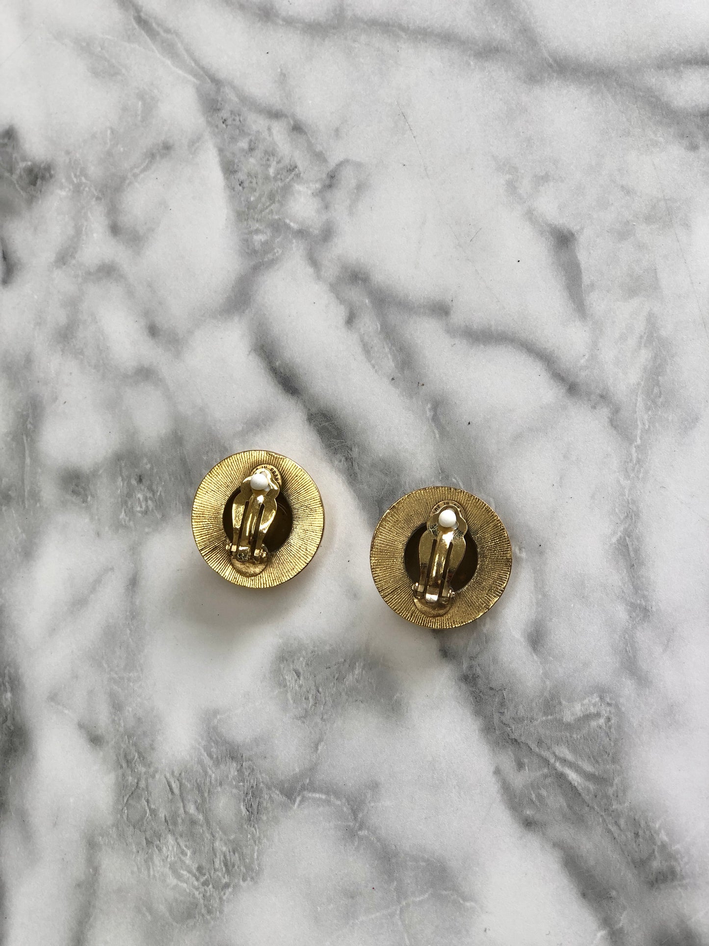 CELINE Starball Earrings Gold Vintage mn6s4f