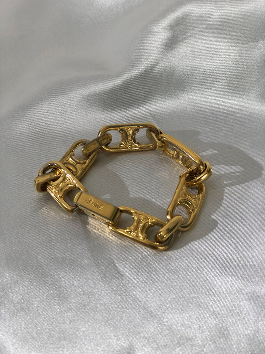 CELINE Triomphe Bracelet Gold Vintage bgrfih