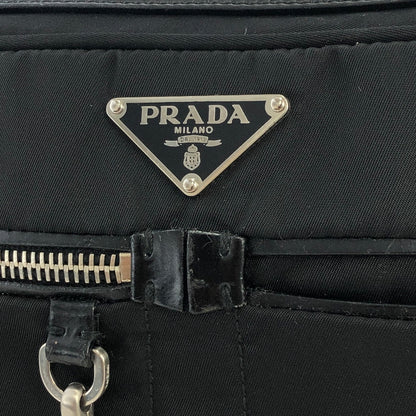 PRADA Triangle Logo Nylon Shoulder bag Black Vintage tfuabp