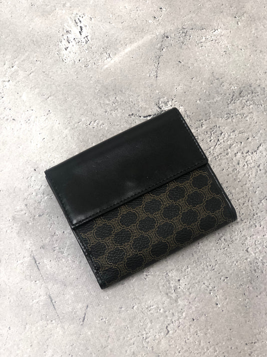 CELINE Macadam Folded Wallet Black Vintage 5vvvzz