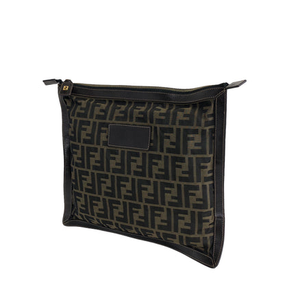 FENDI Zucca 提花手拿包 黑色 棕色 復古 xf2evr 